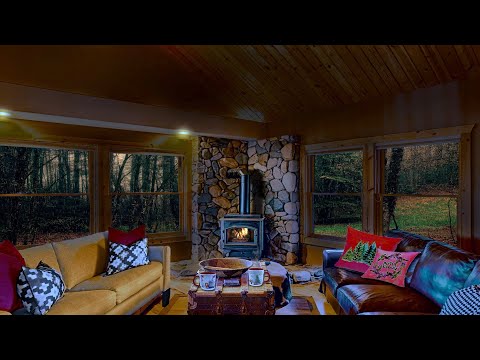 Sentimental Piano Music with Rain, Thunder & Fire Crackling Sounds! Cozy Cabin Ambience & Fireplace