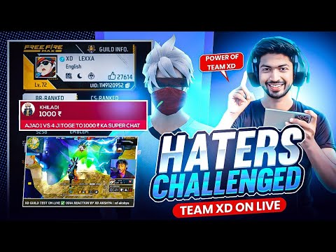 HATERS CHALLENGED 😡 TEAM XD ⚡ ON LIVE(odia)😱 CAN I DEFEAT THEM IN 1V4 📲 & GET 1000₹ INR @akshya1122