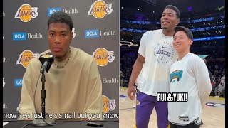 Rui Hachimura about his fellow countryman Yuki Kawamura (only 5.6") after tonights game vs Grizzlies