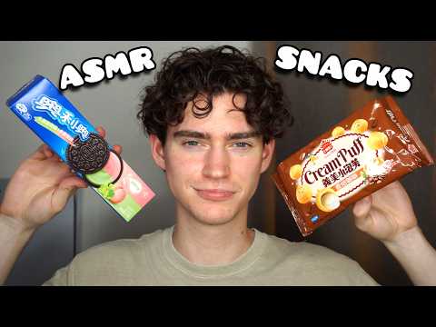 [ASMR] EATING ASIAN SNACKS! (eating sounds/tapping/crinkling/whispering) *MOUTH SOUNDS*