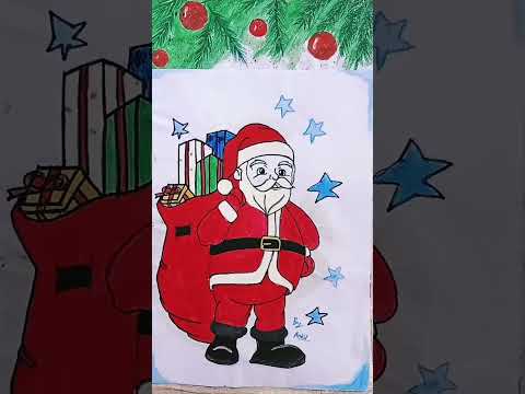 Easy santa drawing#shortvideo