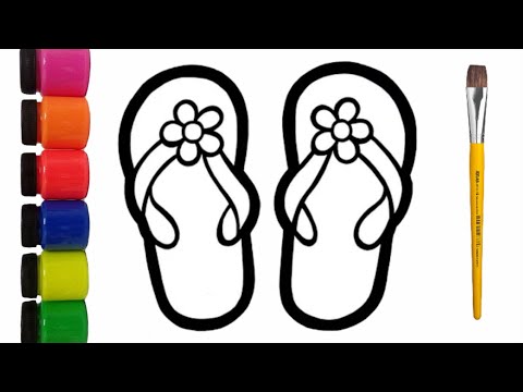 Como desenhar CHINELOS | fácil de fazer | Passo a passo Hot to draw slippers चप्पल कैसे आकर्षित करें