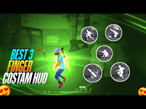 TOP 3 BEST CUSTOM HUD FREE FIRE 3 FINGER CLAW | BETTER THAN PC PLAYERS | THREE FINGER CUSTOM HUD