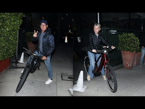 Actor Michael Keaton And Girlfriend Marni Turner Take Bicycles To Dinner in Los Angeles!