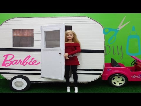 Barbie doll Camper DIY- How to make a doll Camper