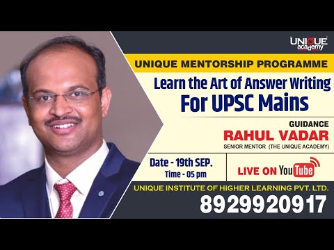 UPSC 2024 | Unique Mentorship Programme | FREE LECTURE By RAHUL VADAR