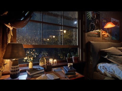 Sleep In a Cozy Bedroom With Rain Sounds - 8 Hours | Relaxation and Sleep | Rain sounds for sleeping