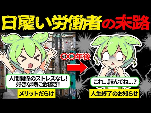 就活が面倒で日雇い労働者になったずんだもんの悲惨な末路【ずんだもん＆ゆっくり解説】