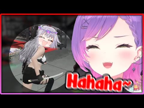 [ENG SUB/Hololive] Towa-sama's reactions to Biboo getting her first Katana on HoloGTA server