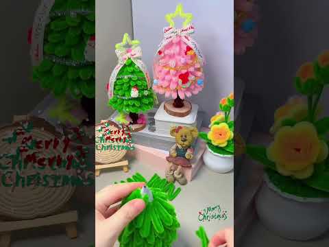 Easy simple and beautiful Christmas tree tutorial in pipe cleaner chenille stem,Christmas decoration