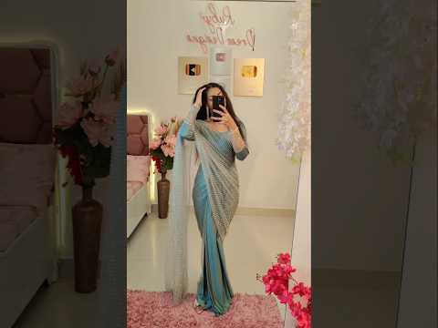 My new ready to wear saree cutting & stitching/hand embroidery/Viral dress #viralvideo #trending