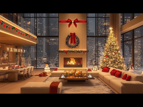 Relaxing Holiday Jazz Music ❄️ Peaceful Living Room Space with Smooth Jazz for Cozy Winter Nights