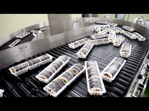 The whole world is in love with this taste. Korea’s frozen kimbap mass production process