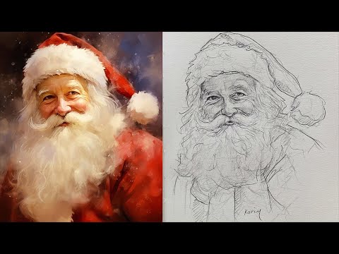 Learn to draw Santa Claus on Christmas 2024 step by step