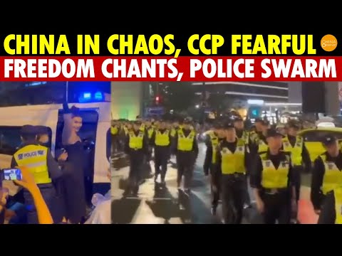 China in Turmoil, CCP on Edge! Shanghai Girl Shouts for Freedom on Halloween as Police Swarm Streets