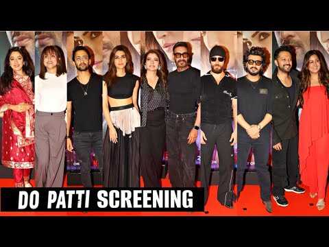 Tv & Bollywood Celebs At Do Patti Screening - Ajay, Kajol, Kriti, Shaheer, Hina, Rupali, Arjun,Tiger