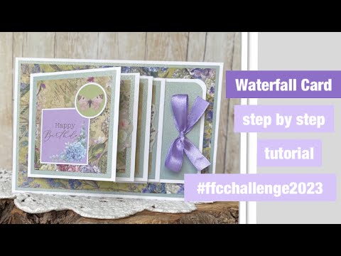 How to make a waterfall card || 4x6 inch card #ffcchallenge2023