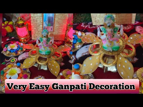 Ganpati decoration ideas for home| Easy Ganpati Decoration ideas|Ganesh chaturthi decoration at home