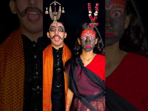 Raavan 🧟‍♂️💀Vs Kaali Mata🌟🛕Look Challenge🌸🙏Prashant Sharma #shorts #ytshorts #funnyshorts #durgapuja