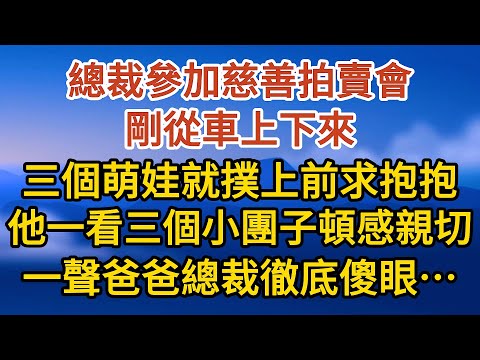 《生下三胎》 第01集：總裁參加慈善拍賣會，剛從車上下來，三個萌娃就撲上前求抱抱，他一看三個小團子頓感親切，一聲爸爸總裁徹底傻眼……#戀愛#婚姻#情感 #愛情#甜寵#故事#小說#霸總