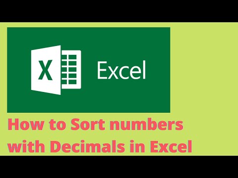 How to sort numbers with decimals in excel. Basic MS Excel Tutorial and Tips.