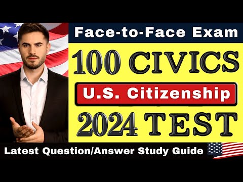 1 to 100 Civics Test 2024-2025 2X Answers, US Citizenship, Question, Exam, Ciudadania Americana