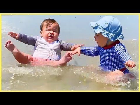 99% FAILS: Funniest Baby First Time On The Beach || 5-Minute Fails