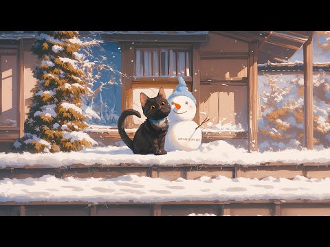 Lofi With My Cat || Falling Snowflakes 😸☃️ lofi winter - lofi cat❄️Do You Want to Build a Snowman?