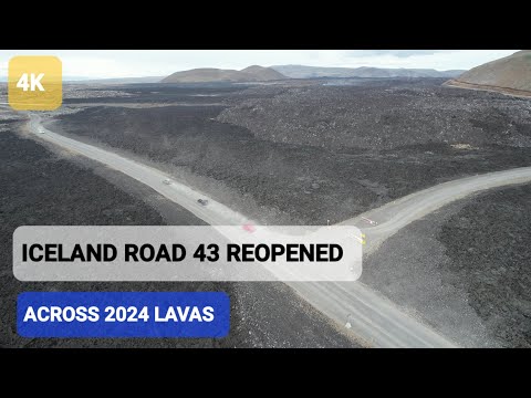 Iceland Battling the Lava: new access roads to Blue Lagoon & Grindavik laid over the lava! 4K Drone