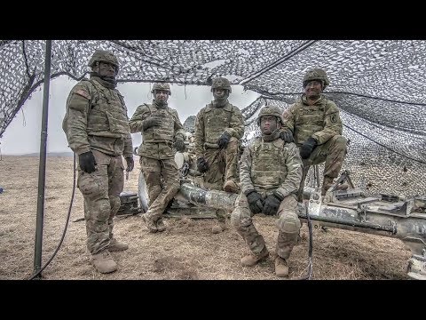 U.S. Army Paratroopers Execute Fire Mission with M119 Howitzer