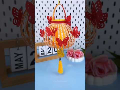 Akash Kandil Lamp Making ideas with paper for Puja Diwali Decoration ideas Diwali akash kandil #diy