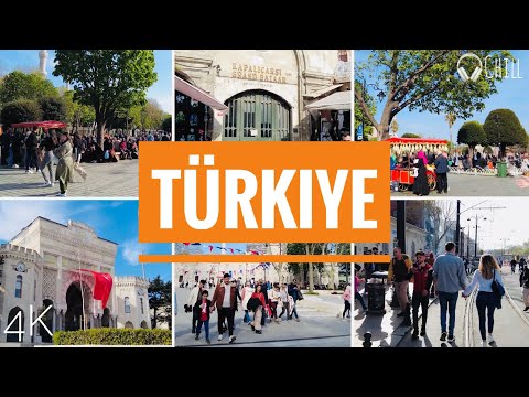 Virchual™ Turkiye:Istanbul. Blue mosque Hagia Sophia grand bazaar. Virtual 4K run | Chill music