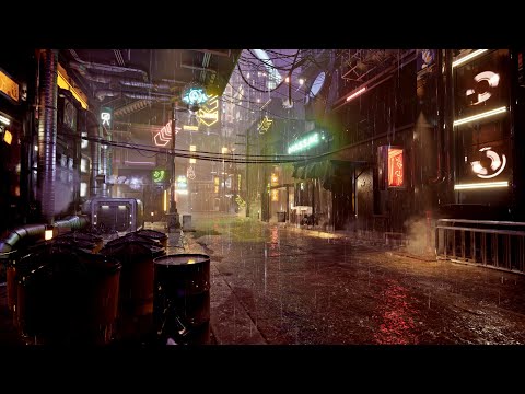 Rainy Night Streets Of Neon 8 Hour | Rain on Street | Rain Sounds for Sleeping