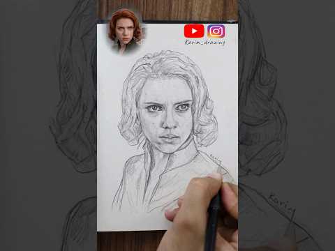 Black Widow Portrait Sketching #draw #drawing #loomismethod #shorts