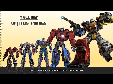 10 Tallest Optimus Primes + Kaiju Size Version