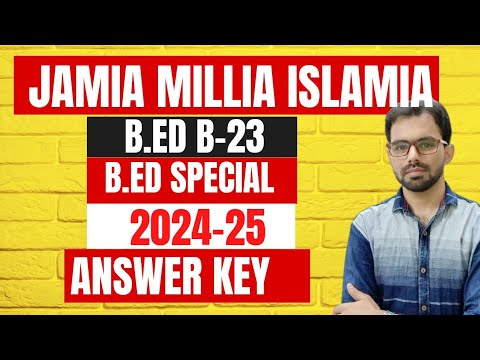 JMI B.Ed Special Answer Key 2024-25