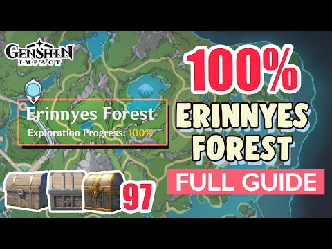 How to: Erinnyes Forest 100% FULL Exploration ⭐ Fontaine ALL CHESTS【 Genshin Impact 】