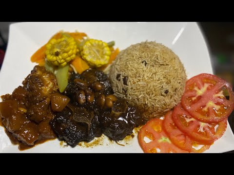 HOW TO MAKE JAMAICAN OXTAIL N LEMON BEER PINEAPPLE CHICKEN STEP BY STEP||THE FLARE FAMILY