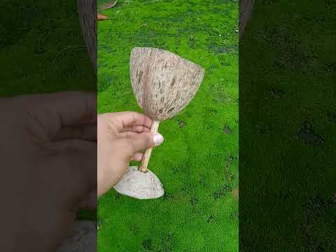 Making a Wine Glass using coconut shell |#diy #shortsfeed #viralshort