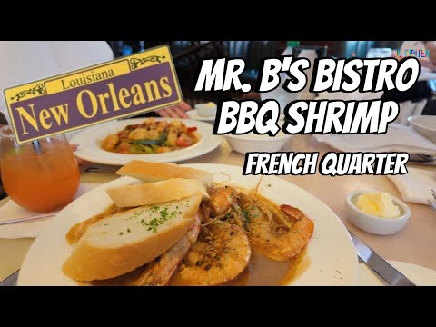 Mr. B's Bistro at the French Quarter in New Orleans, La - Barbecue Shrimp and Pasta Jumbalaya