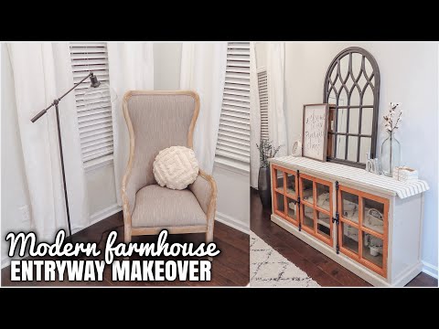 MODERN FARMHOUSE MAKEOVER | DECORATE WITH ME | ENTRYWAY DECOR IDEAS