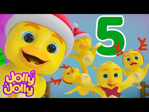 Christmas is coming🤶🏻🦆 Five little ducks + More | Jolly Jolly - Learn and Play - Nursery Rhymes