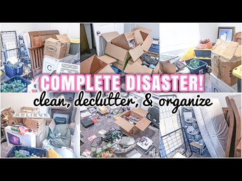 MASSIVE CLEAN, DECLUTTER, AND ORGANIZE | COMPLETE DISASTER | EXTREME CLEAN WITH ME