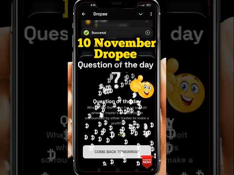 Dropee question of the day code 10 November | Dropped question of the day code | Dropee Code