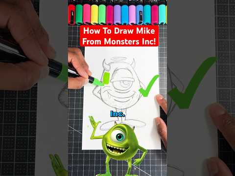 How To Draw Monsters Inc Mike | Easy! #disney #drawing #shorts