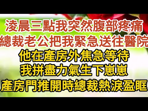 大結局（下）《總裁老公裝窮》第08集：淩晨三點我突然腹部疼痛，總裁老公把我緊急送往醫院，他在產房外焦急等待，我拼盡力氣生下崽崽，產房門推開時總裁熱淚盈眶……#婚姻#情感#愛情#甜寵#故事#小說#霸總