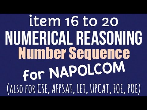 11to15 Numerical Reasoning for NAPOLCOM [College Entrance Test, CSE, AFPSAT] Number Sequence