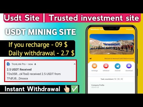 New Usdt Mining Site | usdt earning site | usdt mining app | trx Cloud Mining | usdt investment site