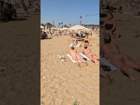 Barcelona Spain Barceloneta BEACH #shorts#beach #2024 #mallorca #nice #travel #shortsviral #walking