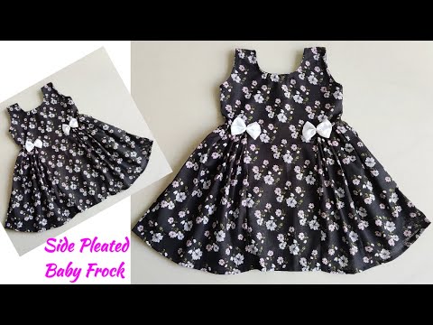 Side Pleated Baby Frock Cutting and stitching | Baby Frock Cutting and stitching very Easy